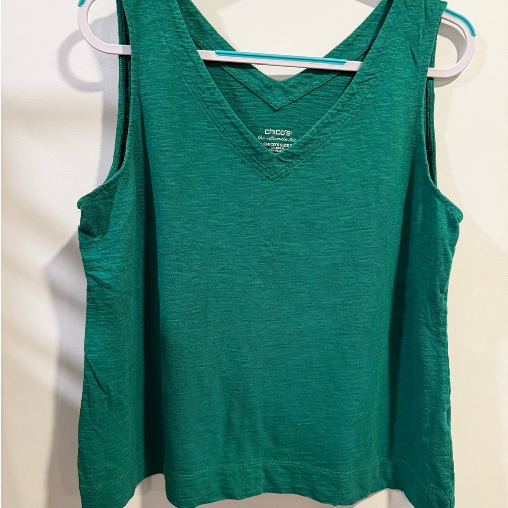 Chico's Teal V-Neck Tank Top